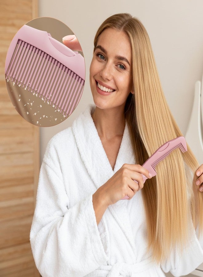 EHBELIF Dandruff Comb 2PC Upgraded Fine Tooth Scalp Detox Comb Lice for Women, Men & Kids Scalp Detoxing, Sweep & Massage Hair Brush Tool with Elegant Box for Hair Care (Pink) - Image 2